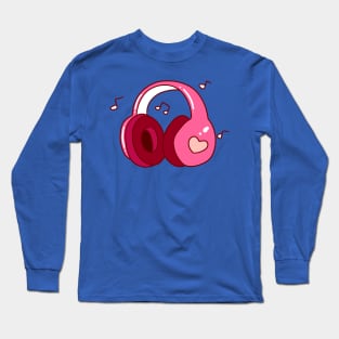 Pink Headphones Long Sleeve T-Shirt